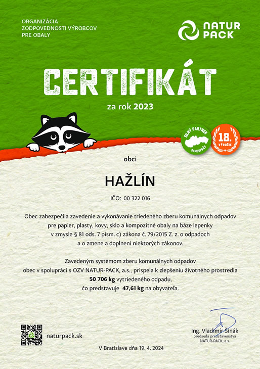 Certifikat naturp pack